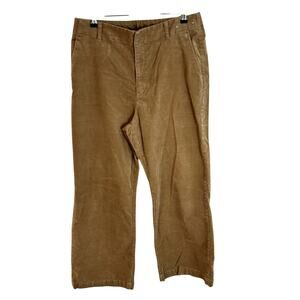Uniqlo Flared Corduroy Pants Womens Size Large 30-31" waist Brown Tan